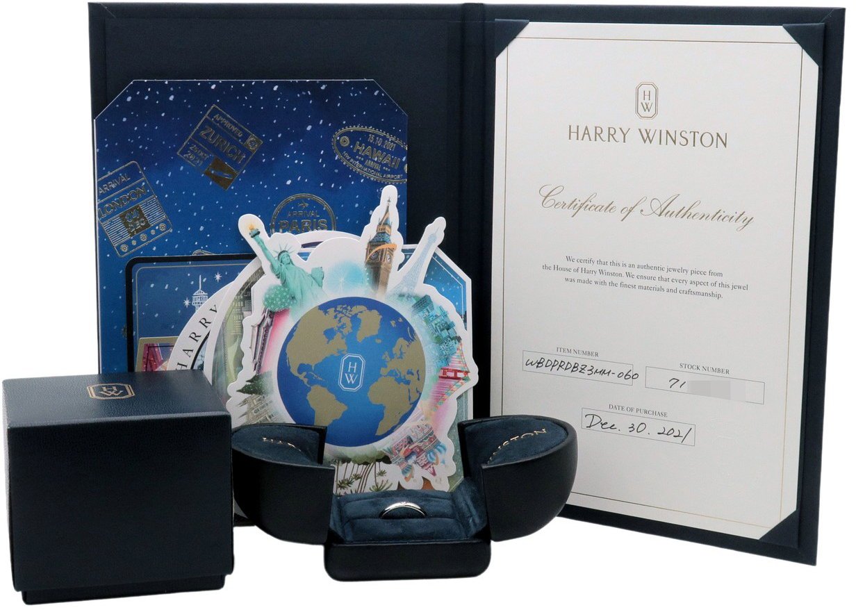 Harry Winston Single Diamond Band Platinum with Diamond