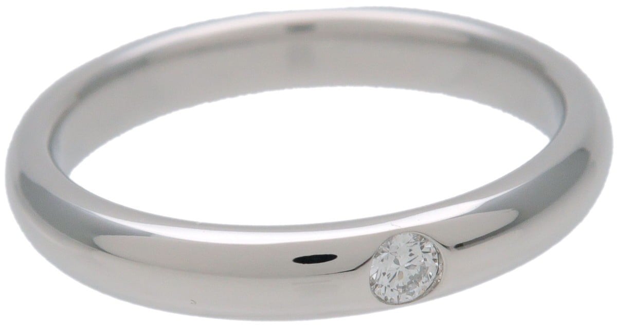 Harry Winston Single Diamond Band Platinum with Diamond