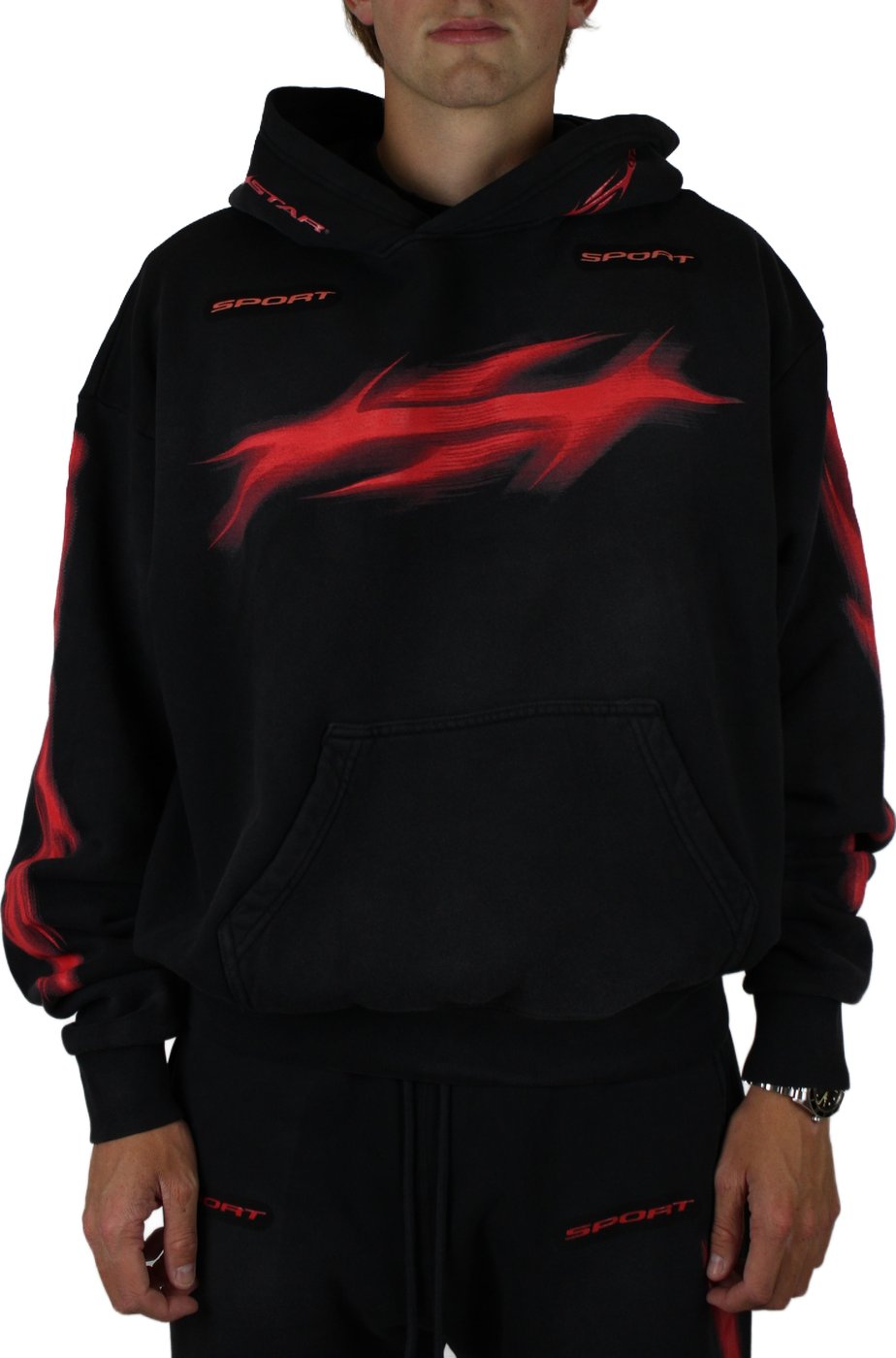 Hellstar Motion Blur Hoodie 'Zwart'