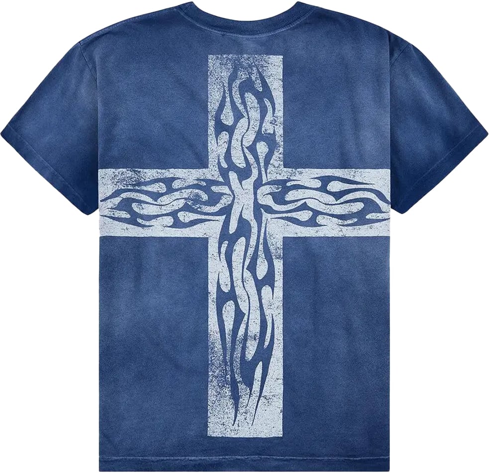 Hellstar Carry Your Cross T-shirt 'Blauw'