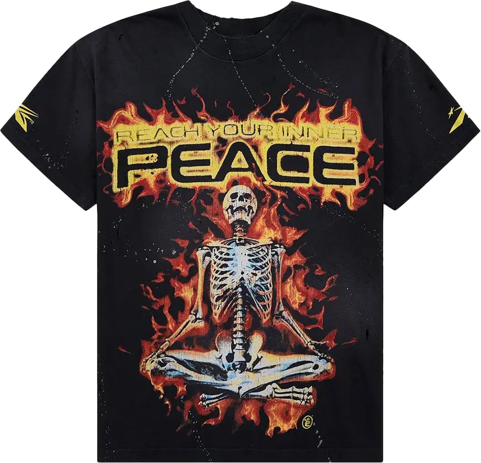 Hellstar Inner Peace Skeleton T-shirt 'Zwart'