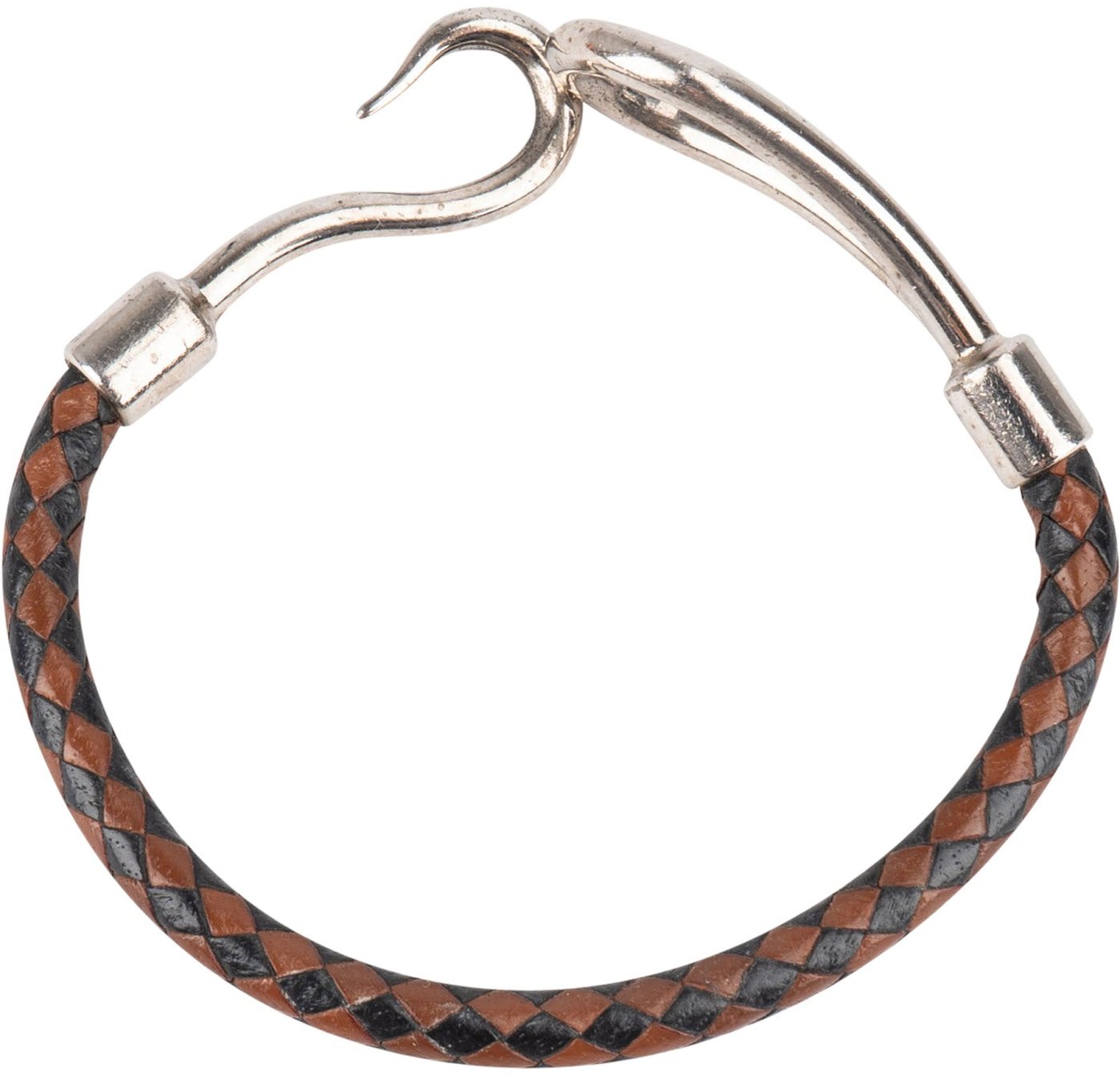 Hermès Jumbo Hook Braided Leather Bracelet