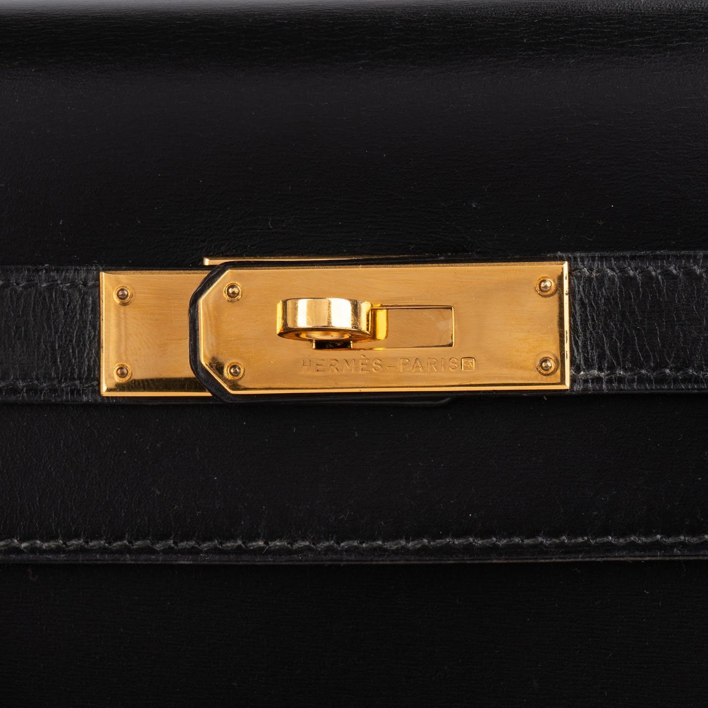 Hermès Noir Boxcalf Kelly 35 Sellier Handbag