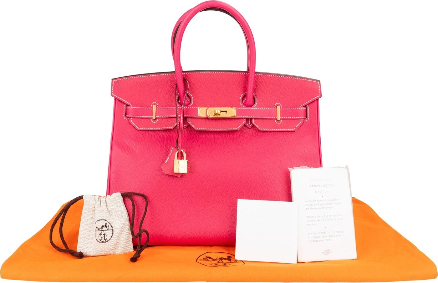 Hermès Rose Tyrien Epsom Leather Birkin 35 Handbag
