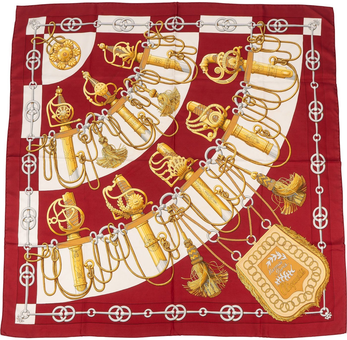 Hermès Cliquetis Silk Carre 90 Scarf Tuch