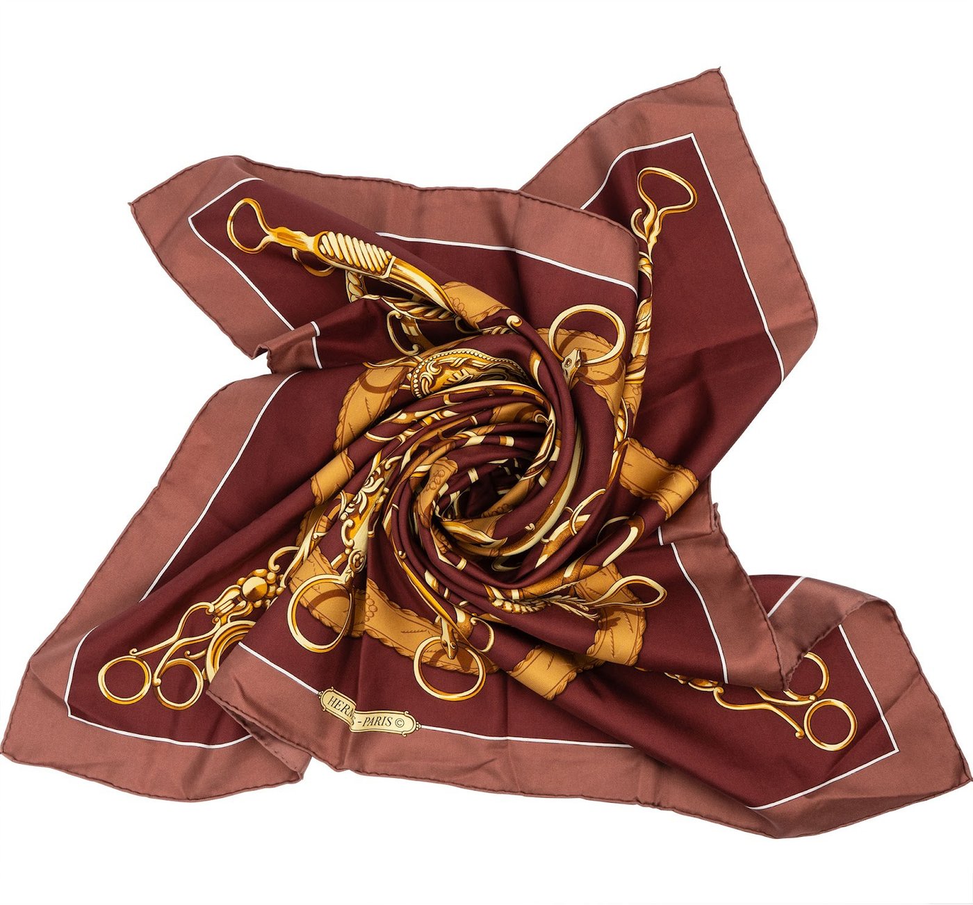 Hermès Mors et Gourmettes Silk Carre 90 Scarf Tuch