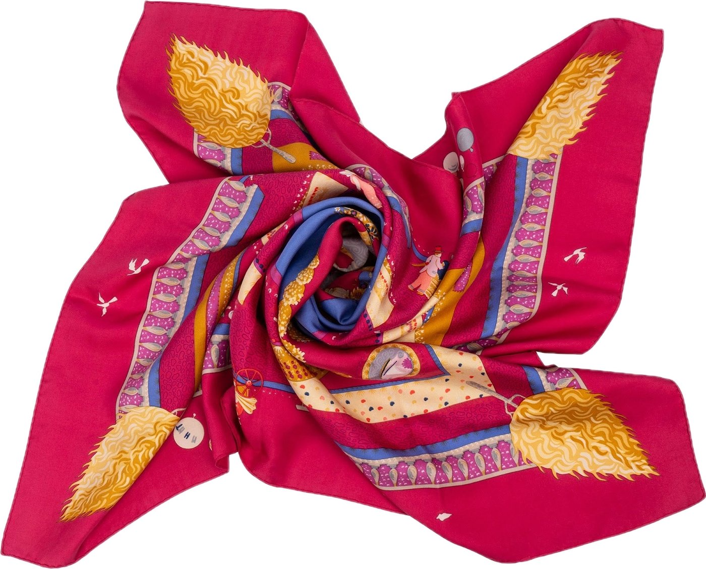 Hermès Fête au Village Silk 90 Scarf Tuch