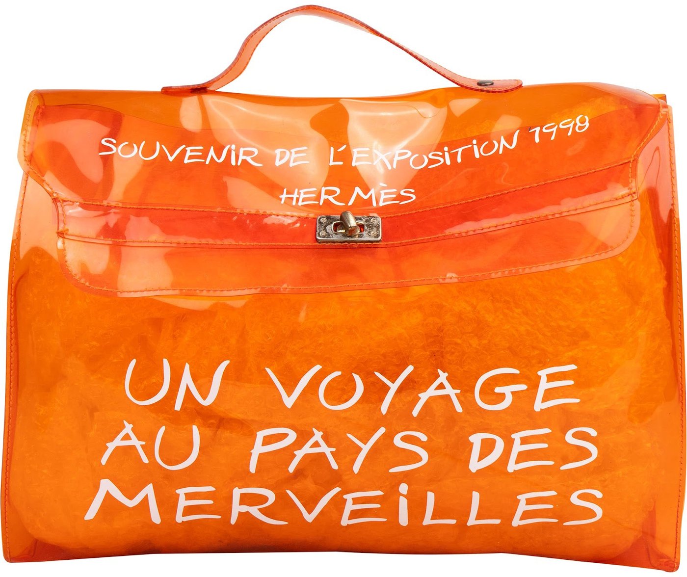 Hermès Transparent Vinyl Souvenir de l'Exposition 1998 Kelly 40 Handbag