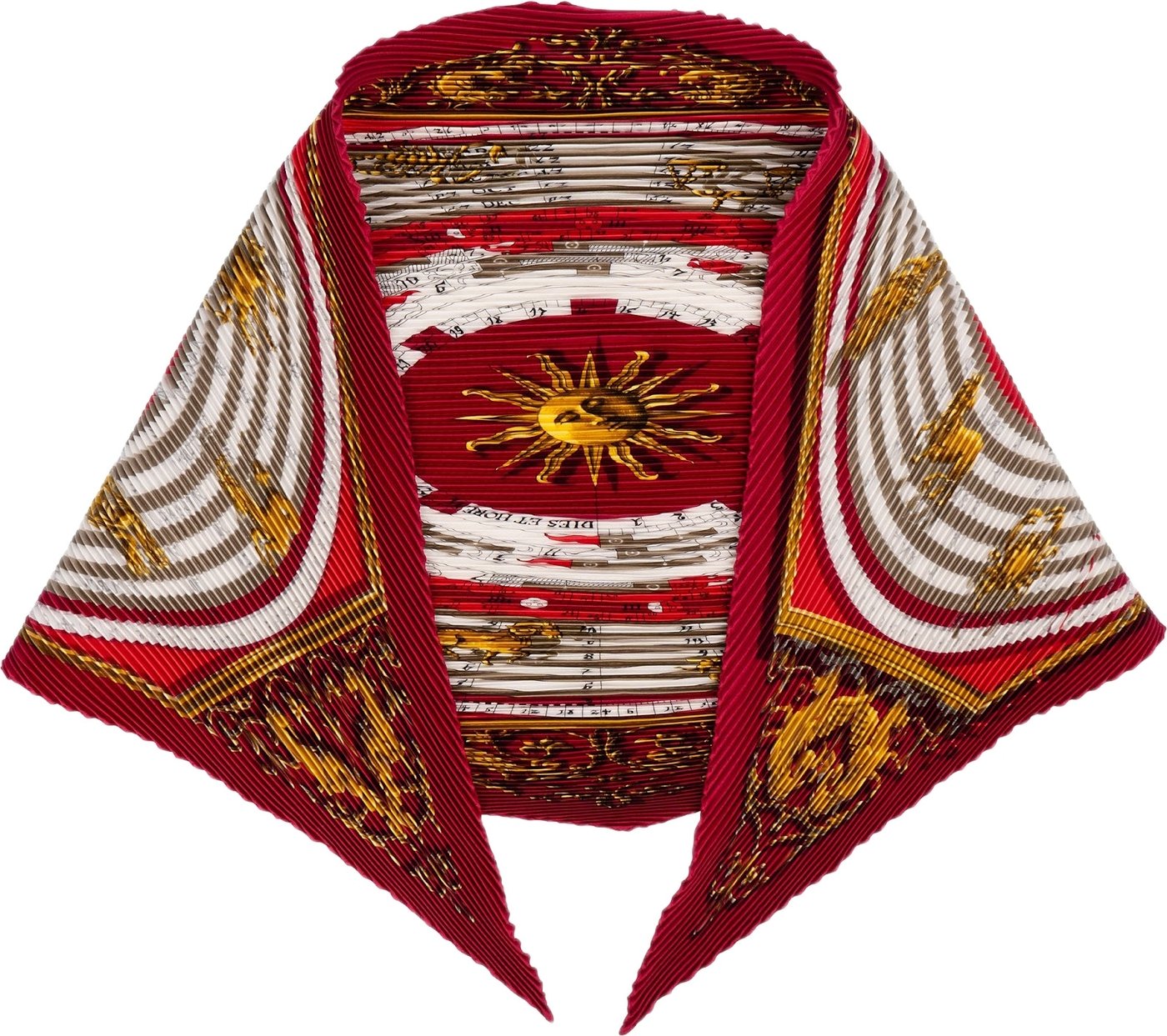 Hermès Dies et Hore Astrologie Plisse Silk Tuch Scarf