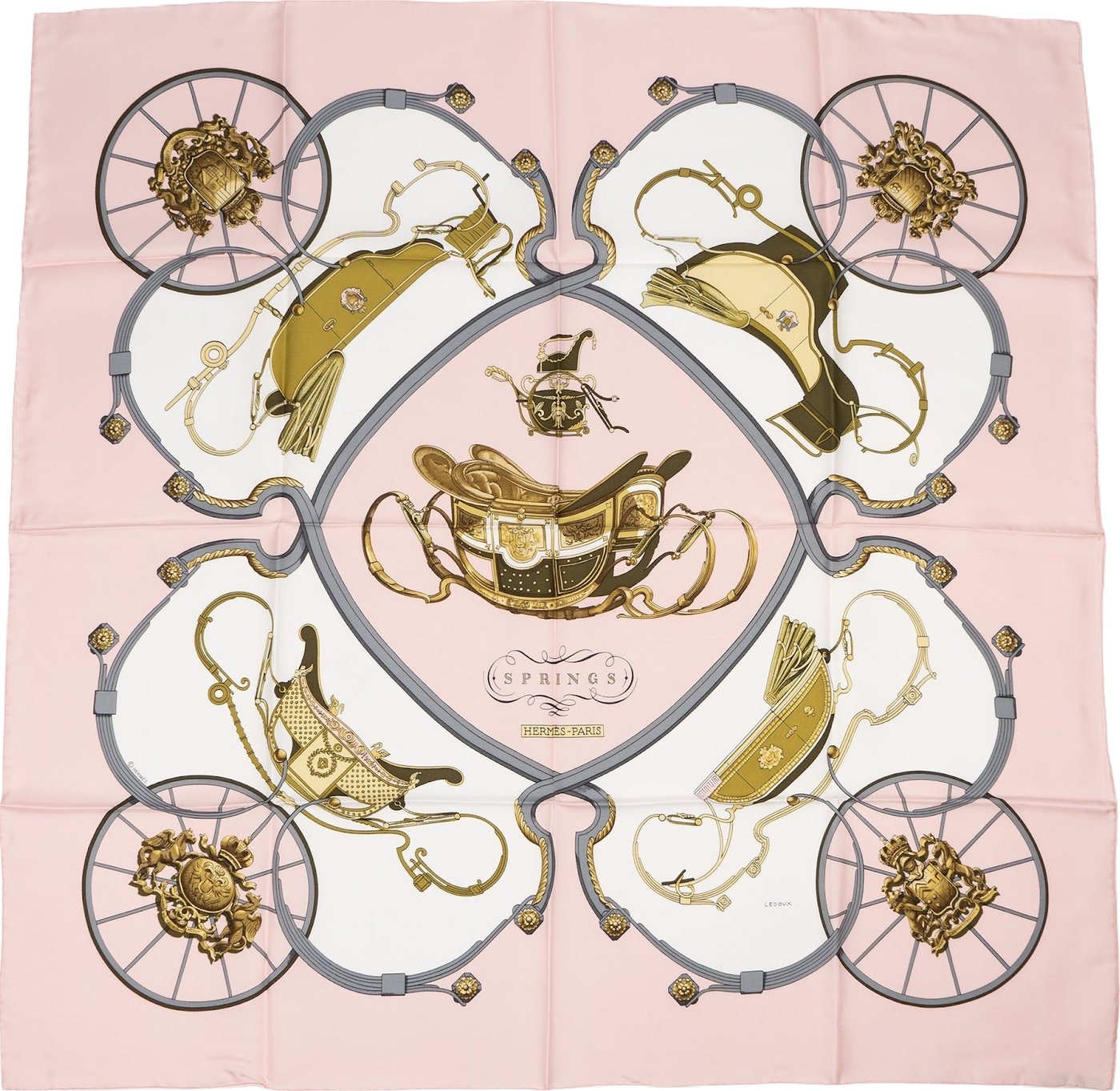 Hermès Springs Silk 90 Scarf Tuch
