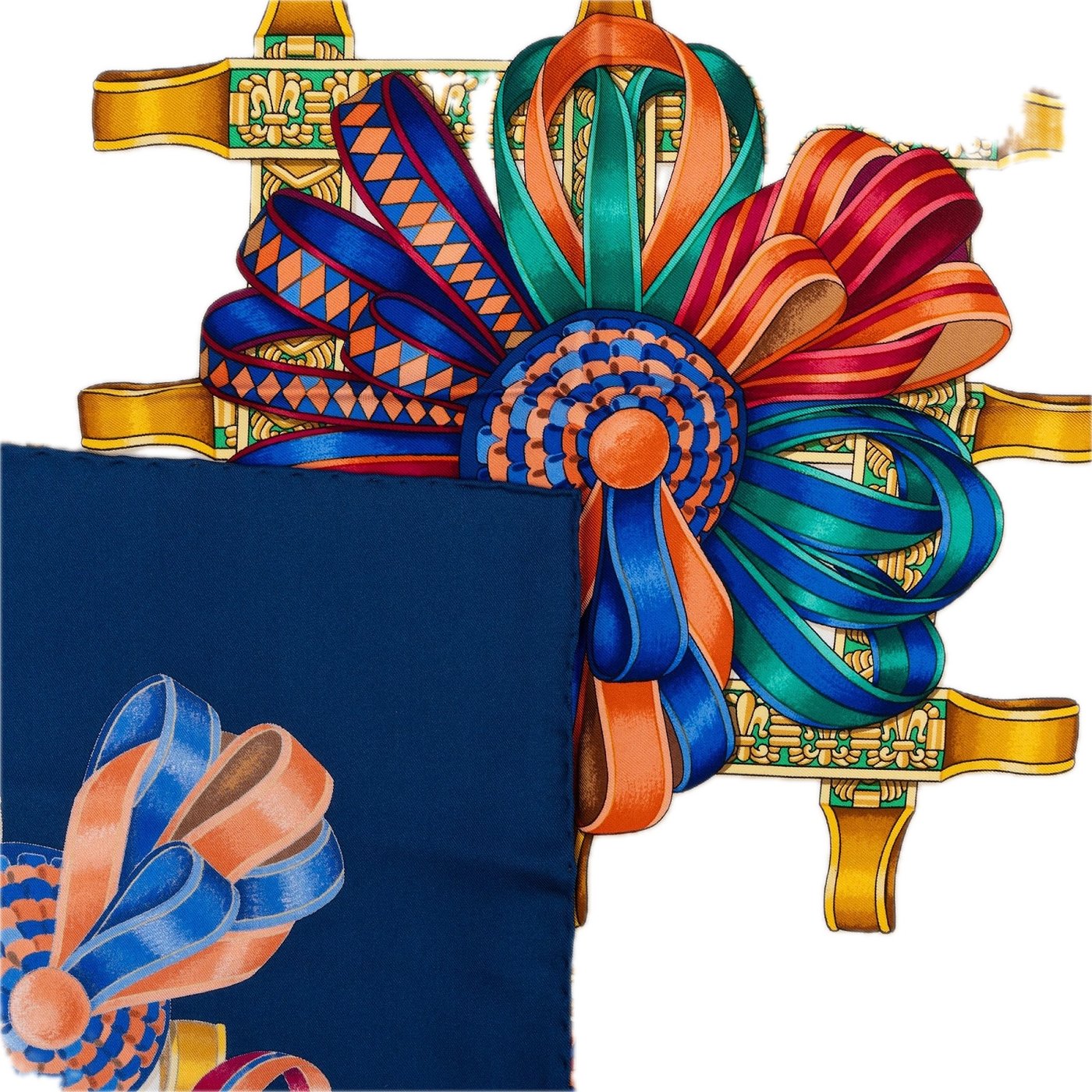 Hermès Les Rubans Du Cheval Silk 90 Scarf Tuch