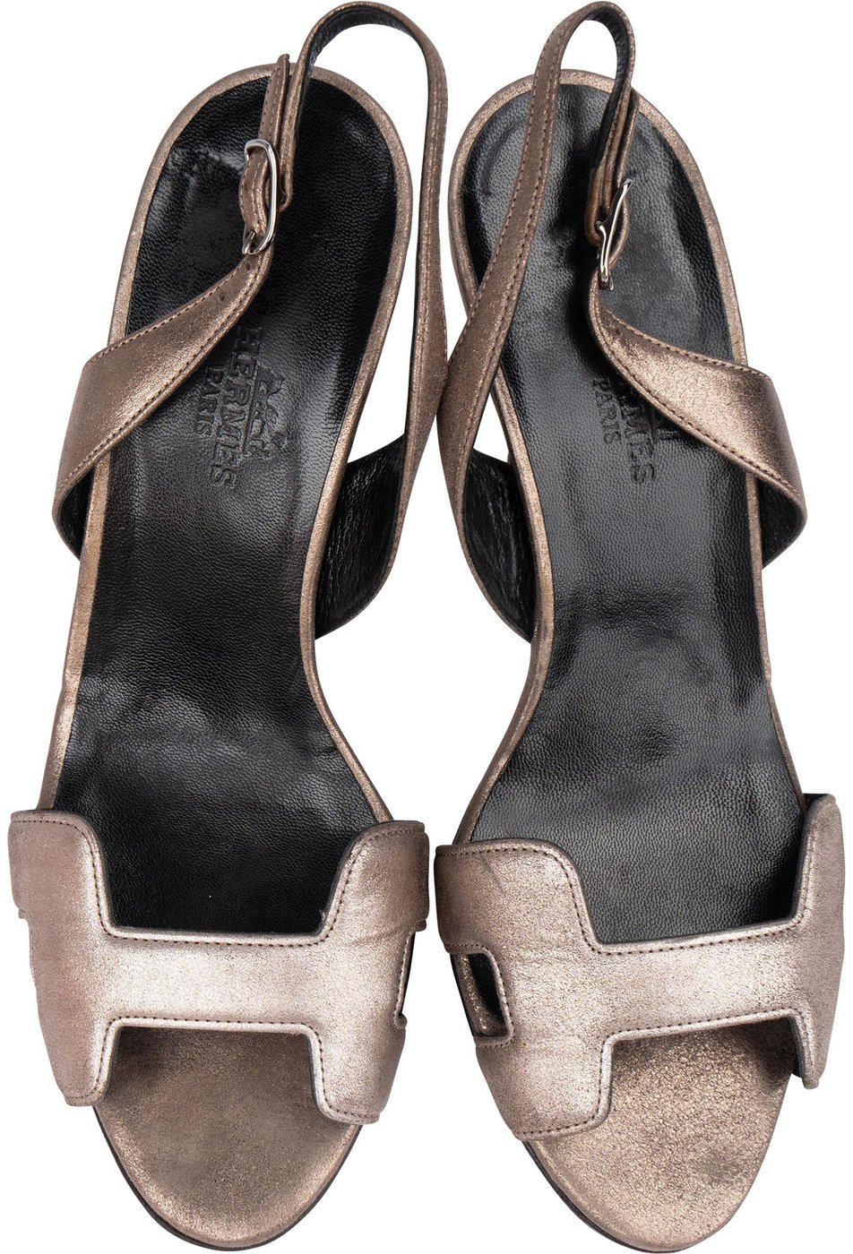 Hermès Silver Leather Night 90 Heels (34)
