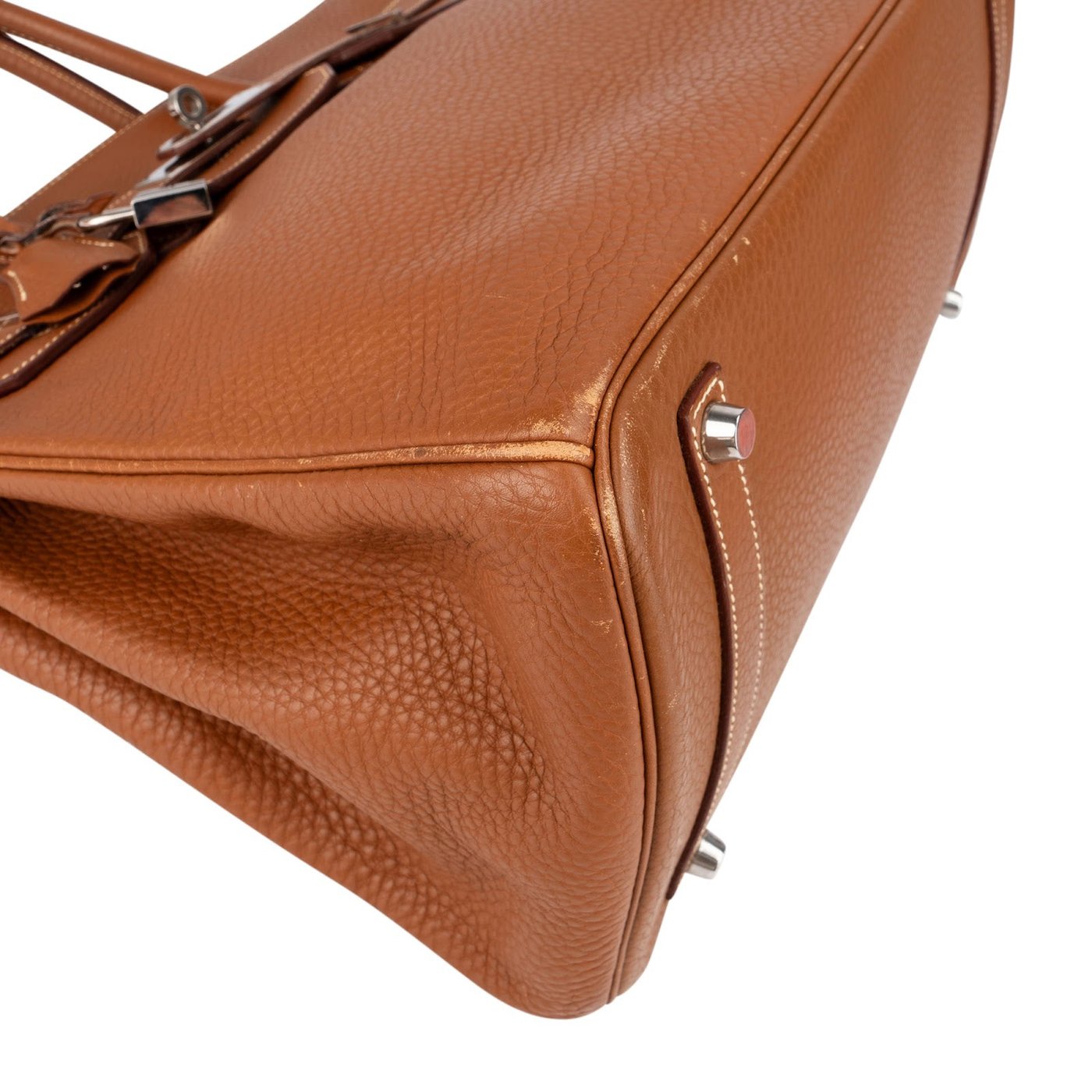 Hermès Brun Taurillon Clemence Leather Alezan Palladium Birkin 35 Handbag