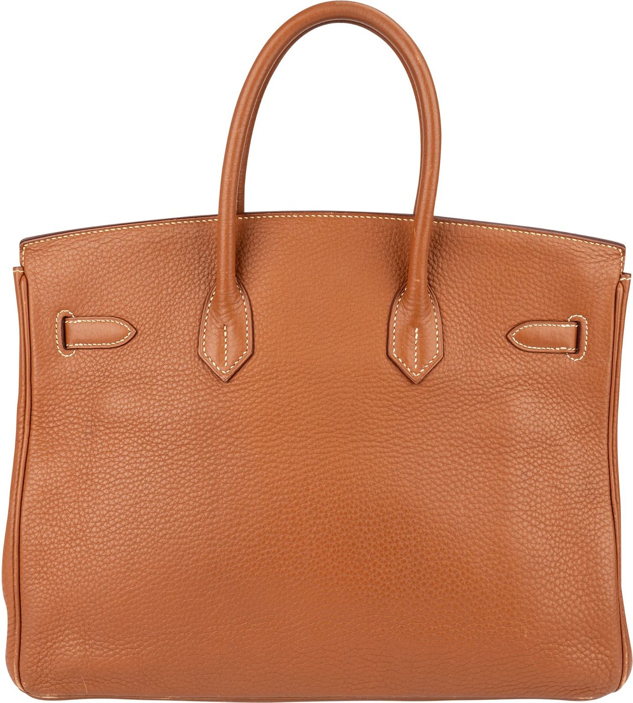 Hermès Brun Taurillon Clemence Leather Alezan Palladium Birkin 35 Handbag