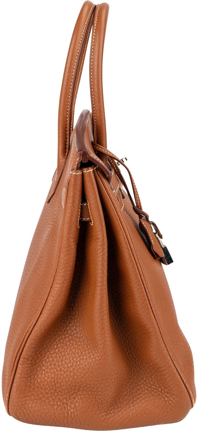 Hermès Brun Taurillon Clemence Leather Alezan Palladium Birkin 35 Handbag