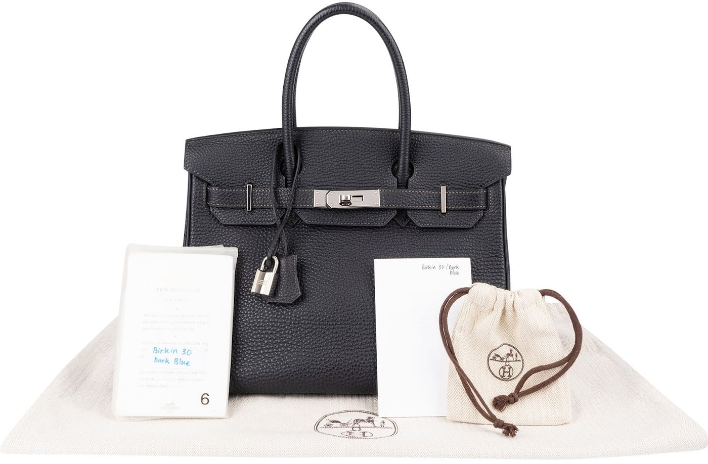 Hermès Dark Navy Bleu Togo Leather Palladium Birkin 30 Handbag