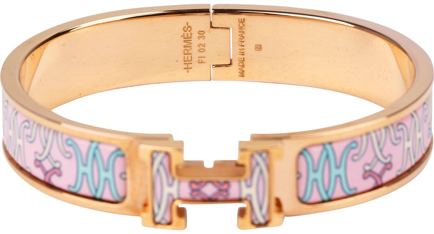 Hermès Grand Apparat Etriers Enamel PGHW Clic H Bracelet