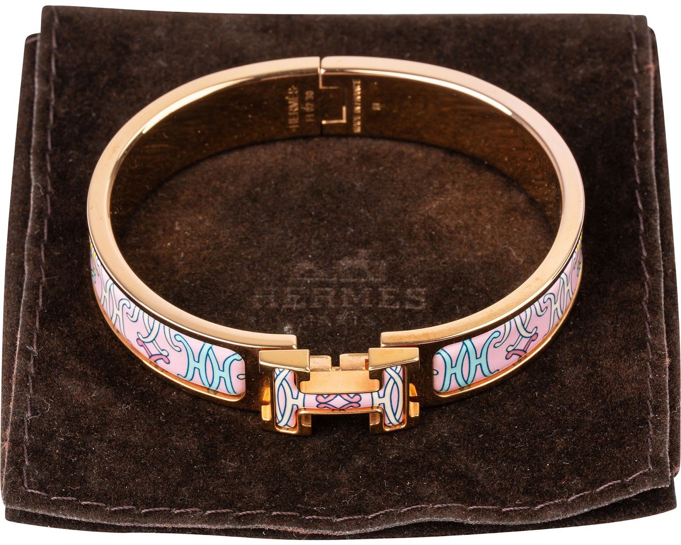 Hermès Grand Apparat Etriers Enamel PGHW Clic H Bracelet