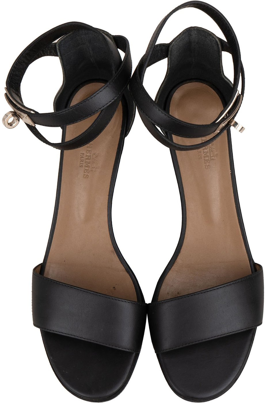 Hermès Black Calfskin Kelly Lock Nuba 50 Block Heel Manege Sandals (40)