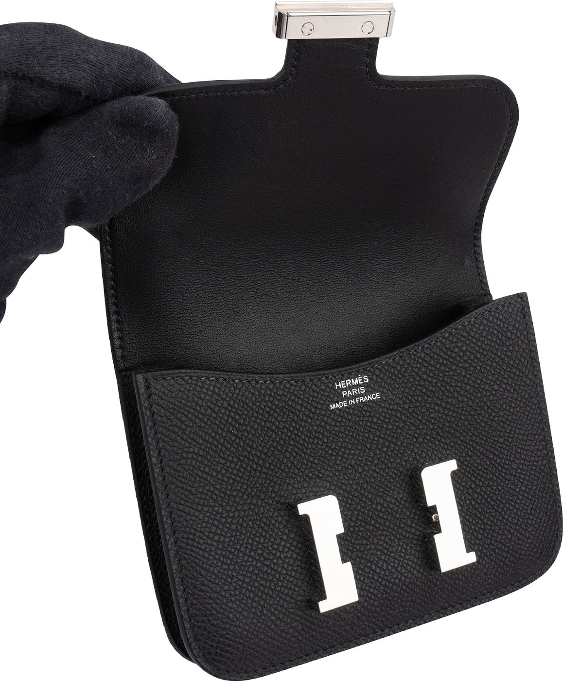 Hermès Black Epsom Constance Compact Wallet