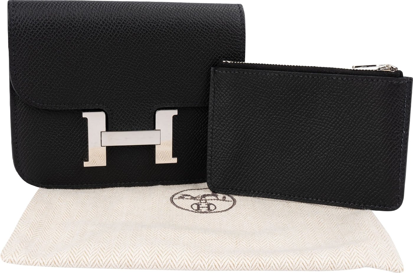 Hermès Black Epsom Constance Compact Wallet
