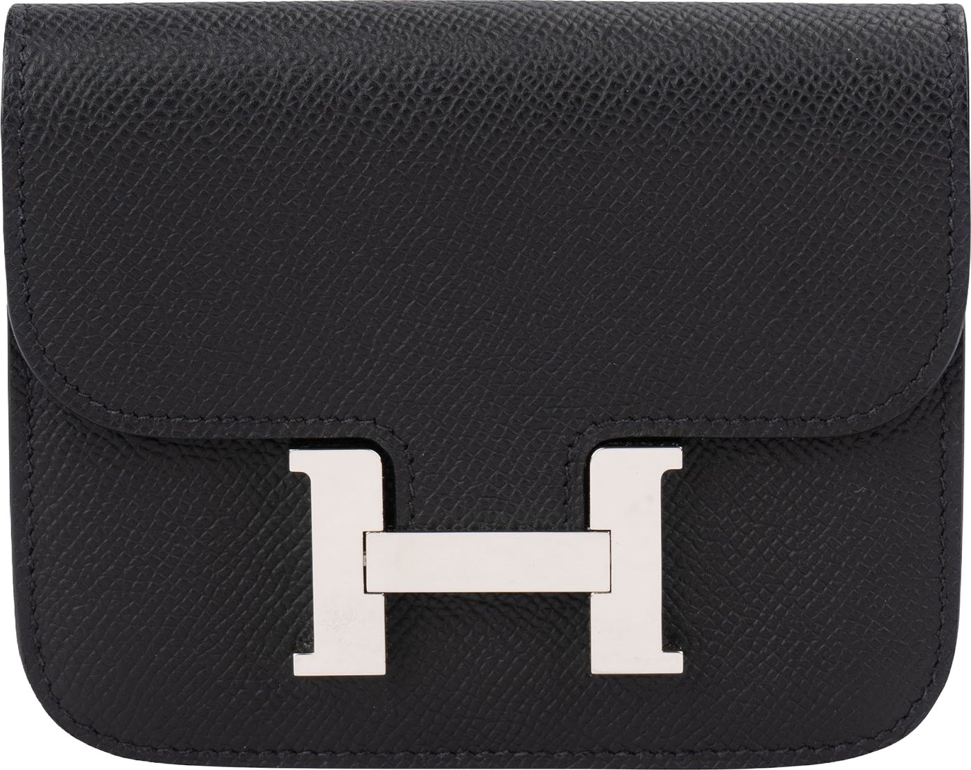 Hermès Black Epsom Constance Compact Wallet