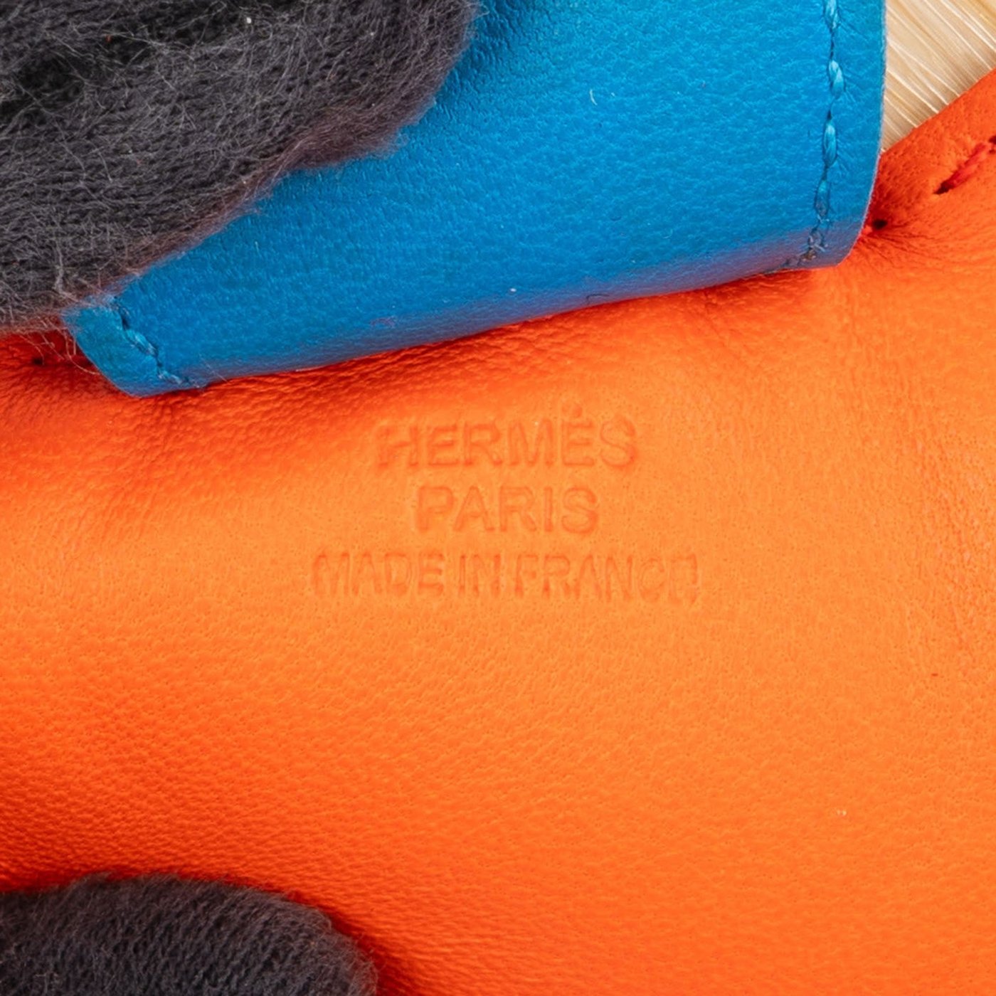 Hermès Feu Zanzibar Tricolor Leather Pony Hair Rodeo MM Pendant