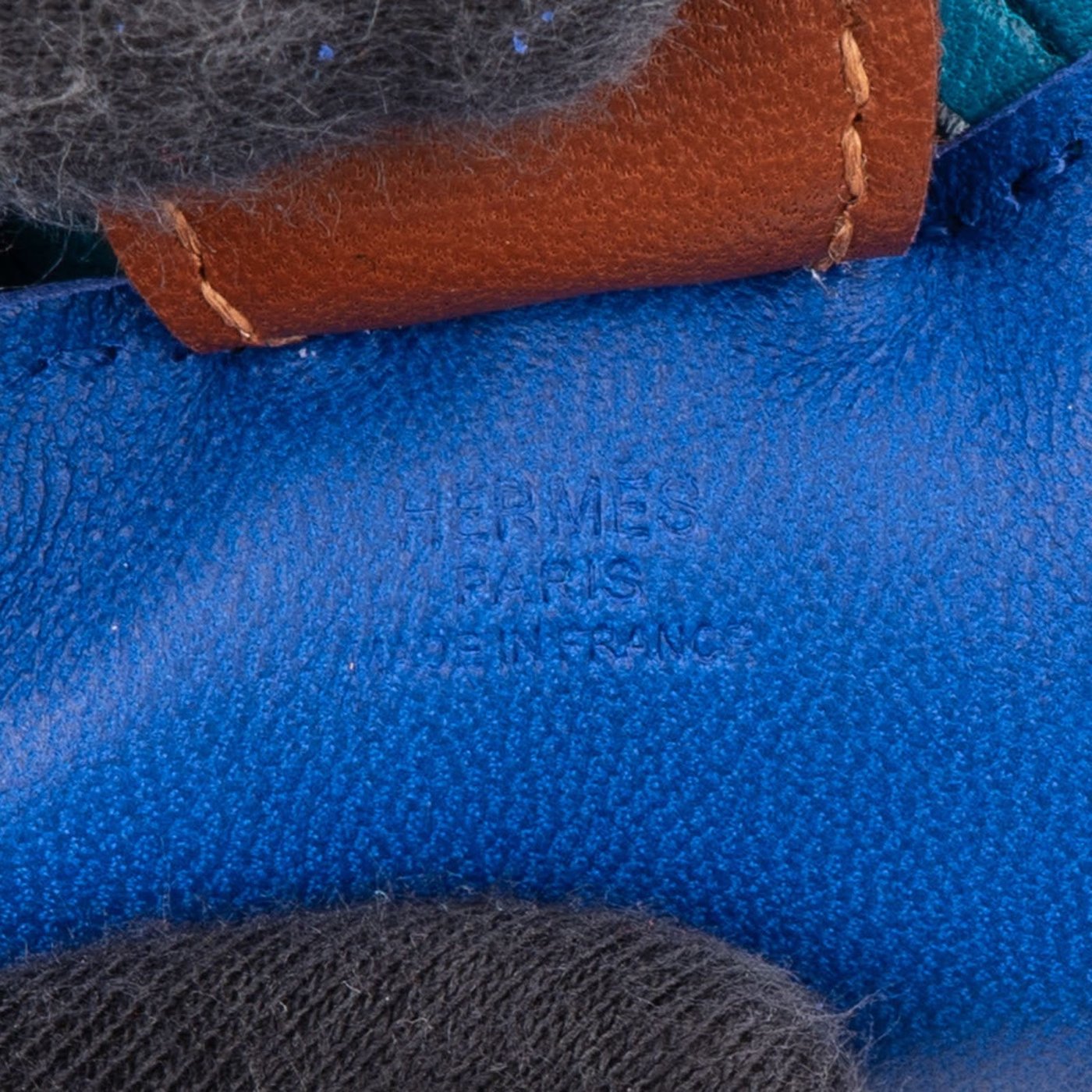Hermès Blue Electric Tricolor Leather Rodeo PM Pendant