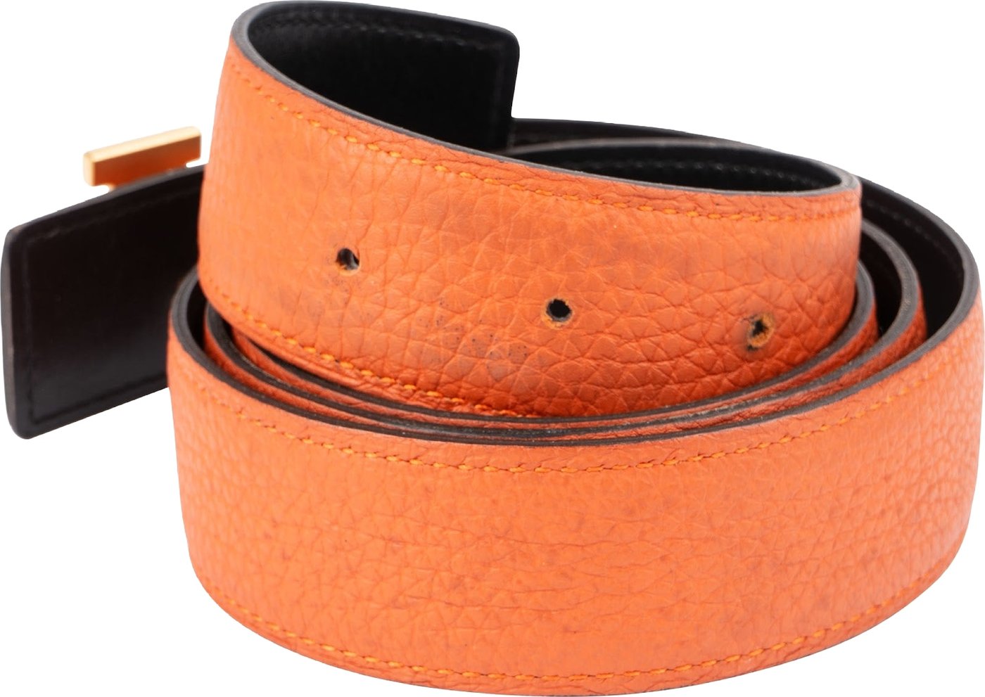 Hermès Bicolor Leather Reversible H Belt (100)
