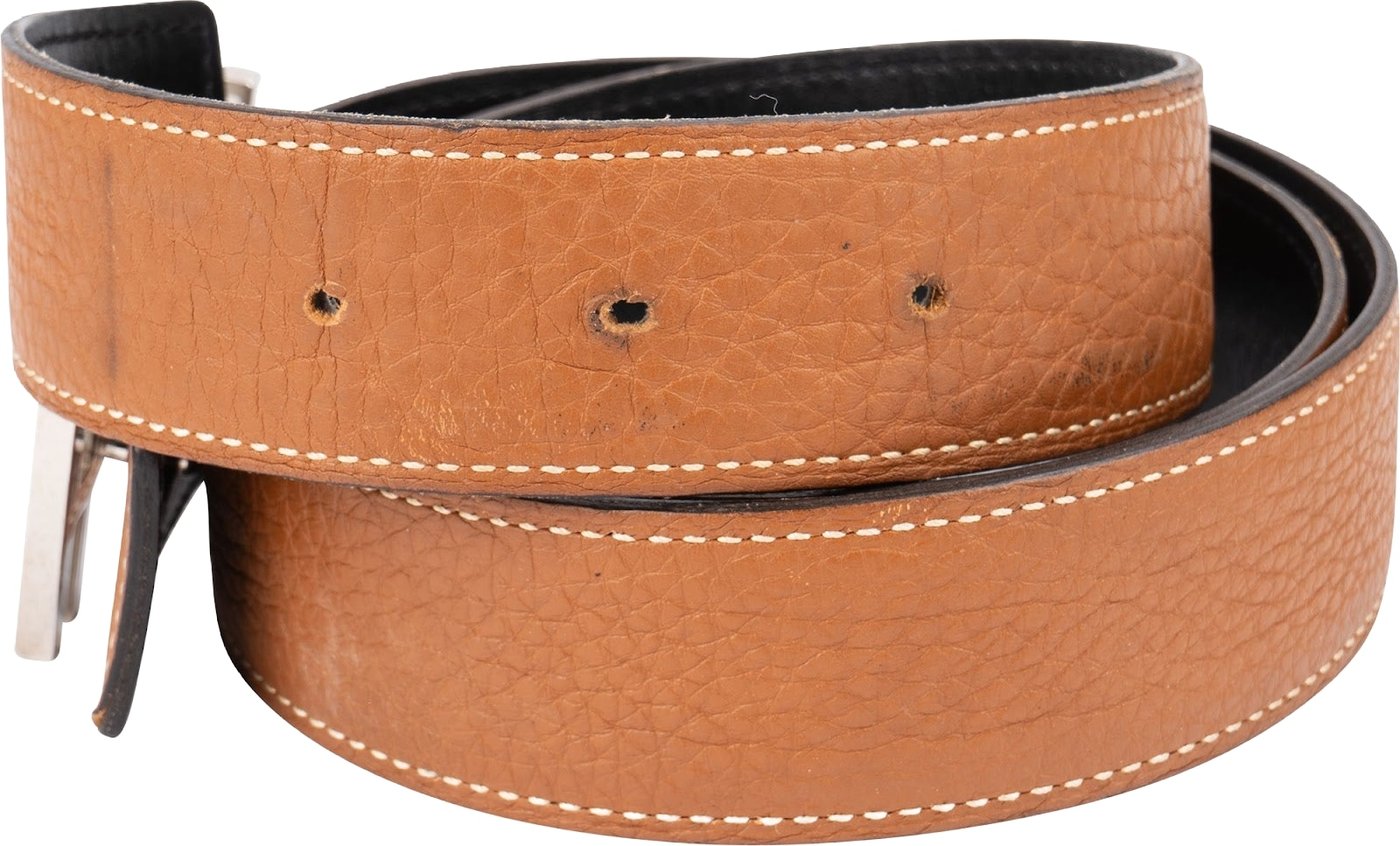 Hermès Bicolor Leather Reversible H Belt (90)