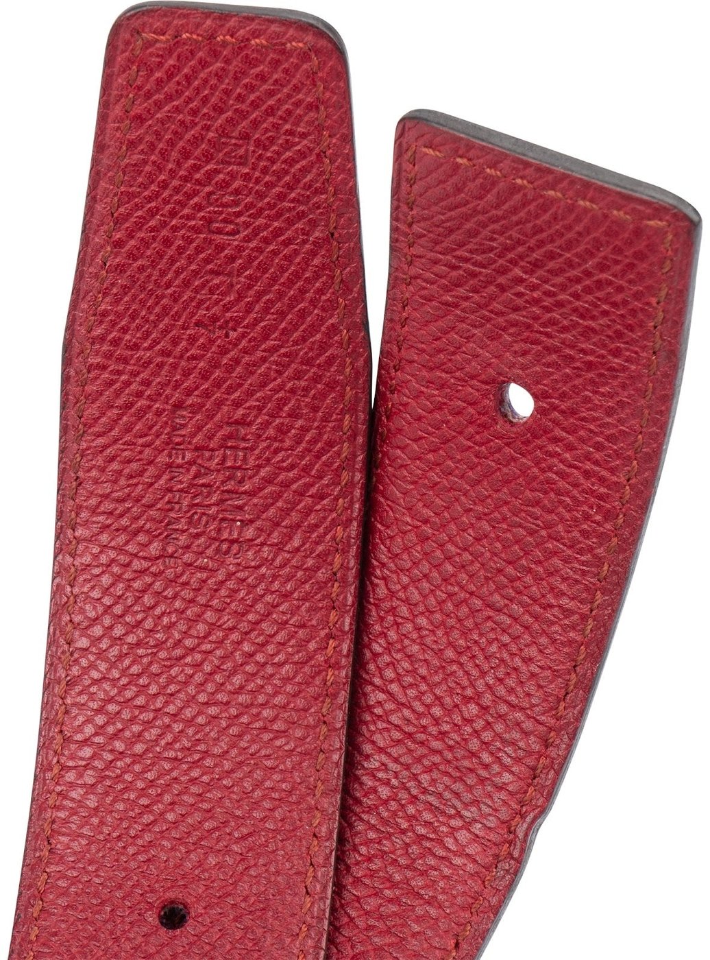 Hermès Bicolor Epsom Leather Reversible H Belt (90)