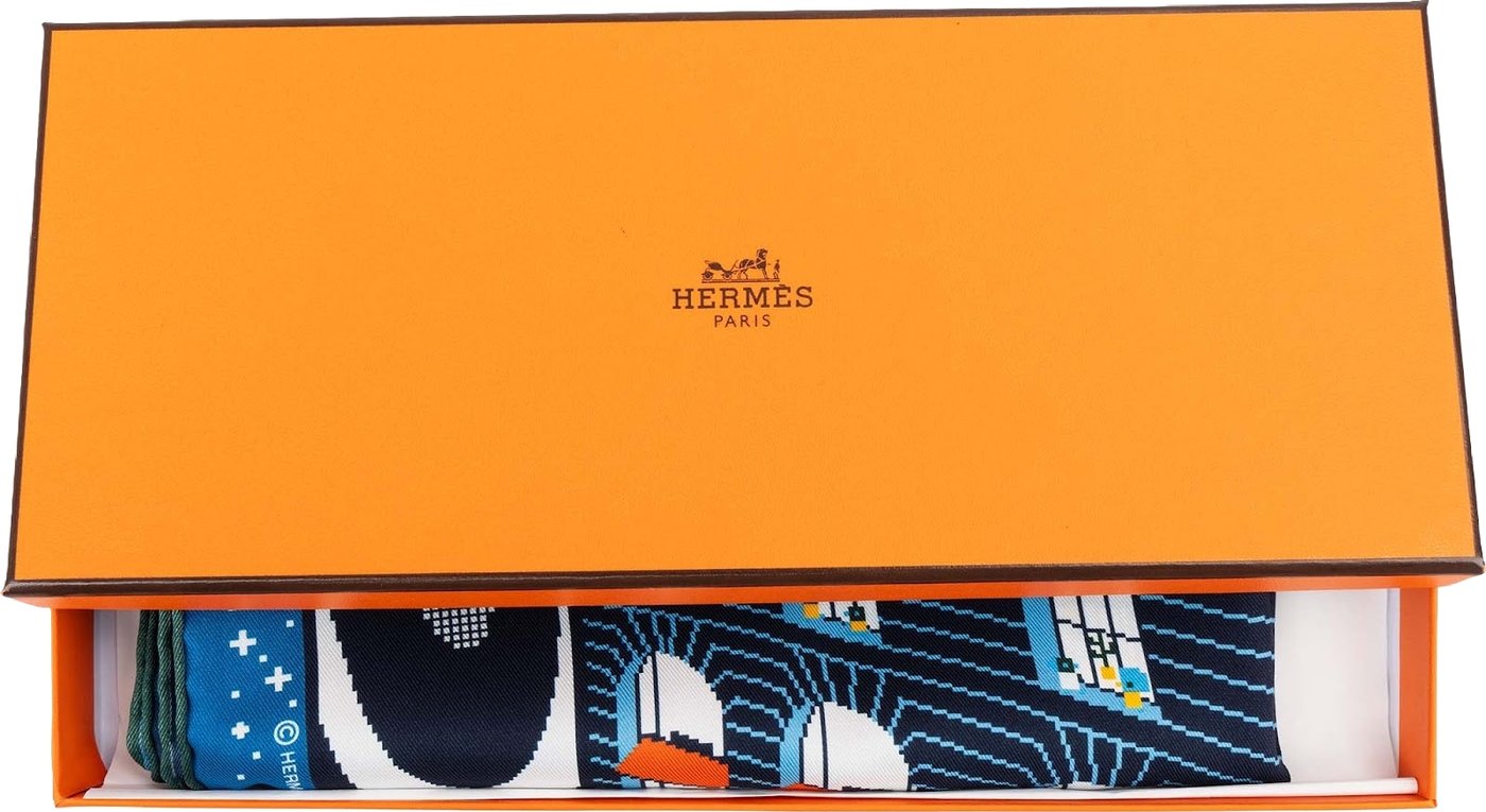 Hermès Faubourg Party Silk 45 Scarf Tuch