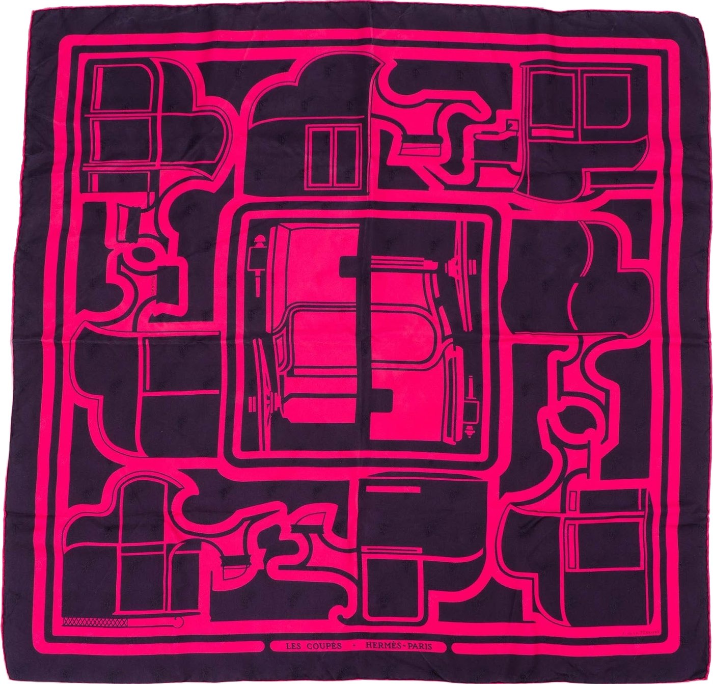 Hermès Les Coupés Silk 70 Scarf Tuch