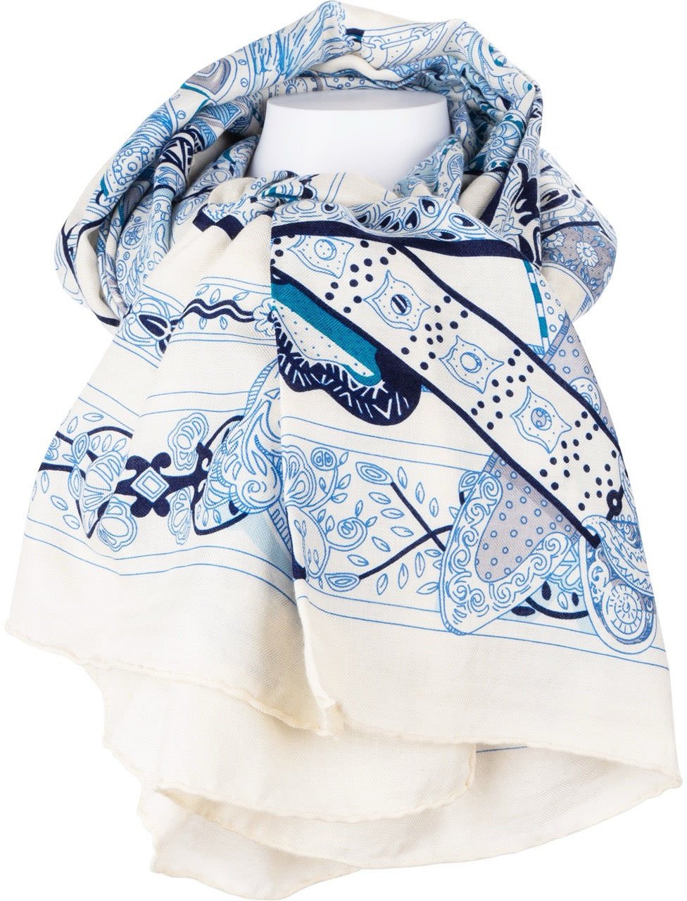 Hermès Les Clés Silk Cashmere Triangle 140 Scarf Tuch LE SONGE DE LA LICORNE ANNIE FAIVRE