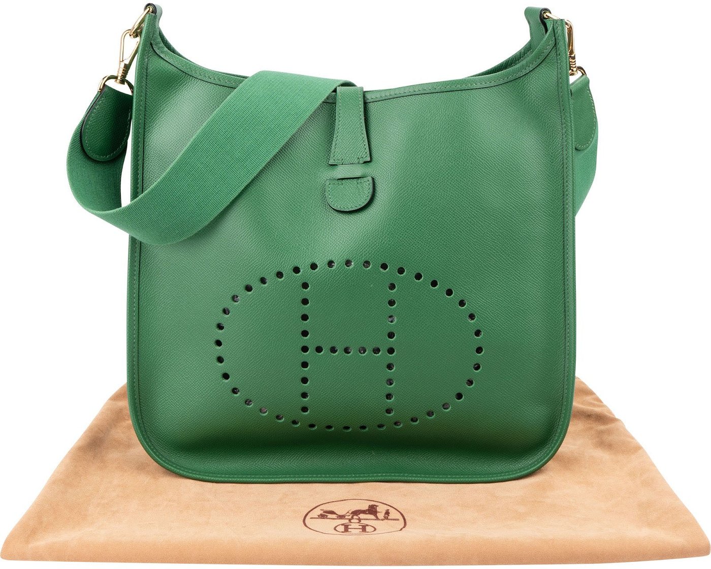Hermès Vert Epsom Leather Evelyne GM Crossbody Bag