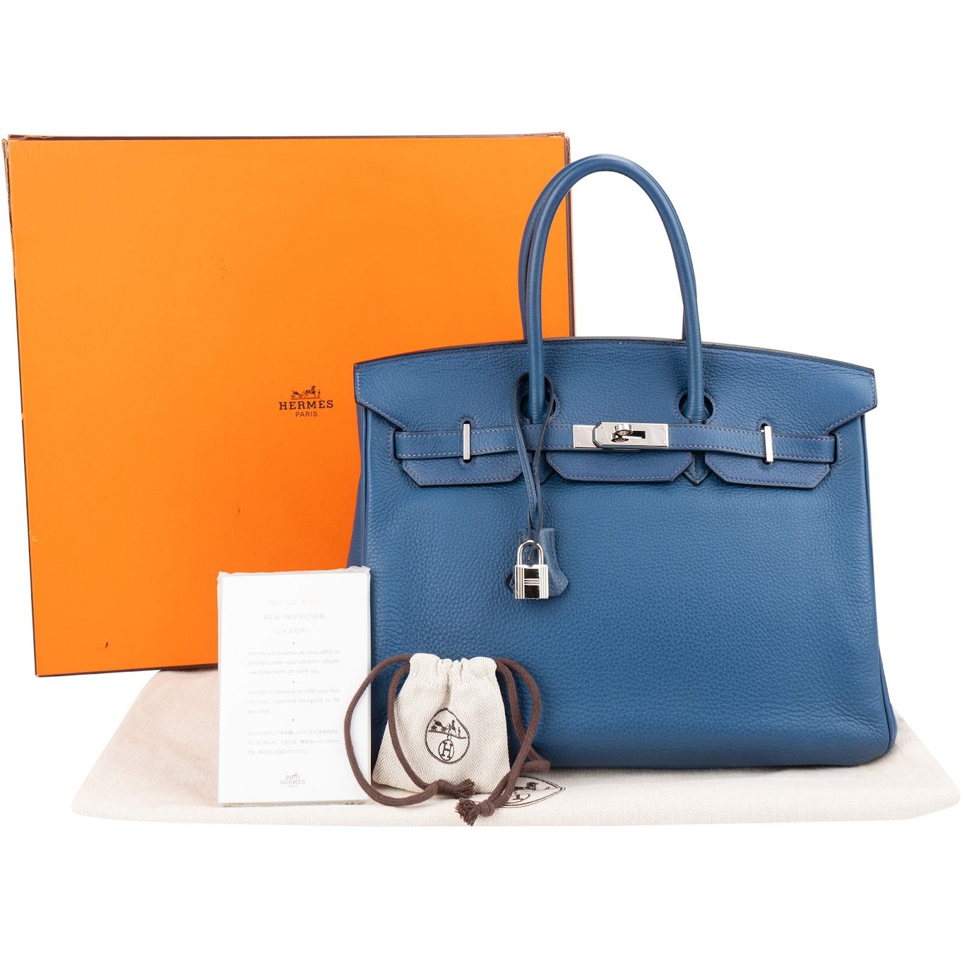 Hermès Togo Leather Blue Brighton Palladium Birkin 35 Handbag