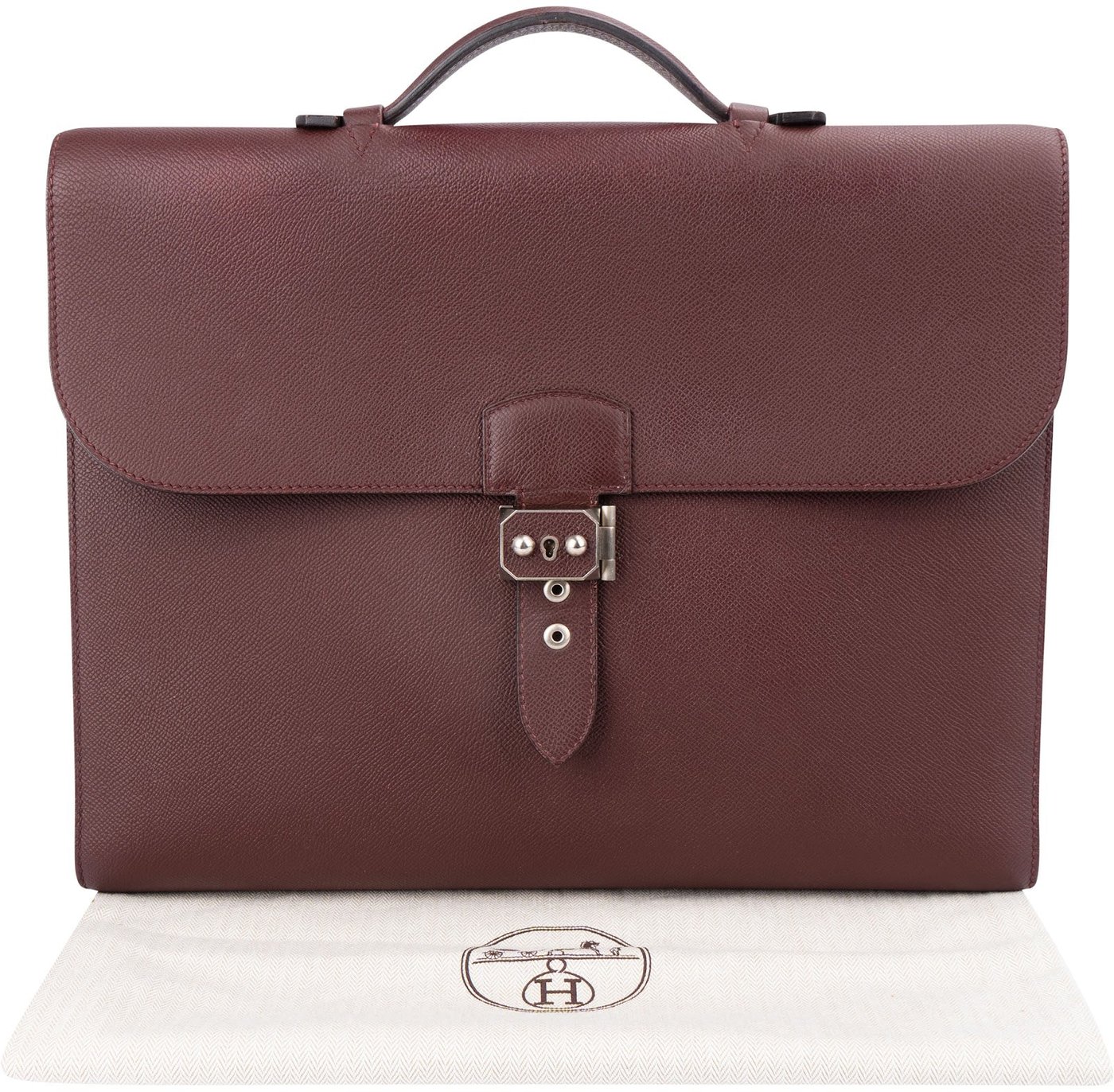 Hermès Rouge H Epsom Leather Sac à Dépêches 38 Handbag