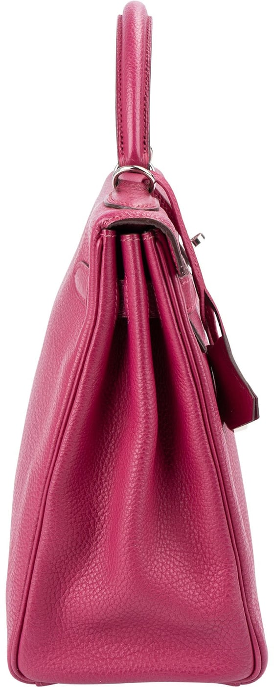 Hermès Tosca Clemence Leather Palladium Kelly 32 Handbag
