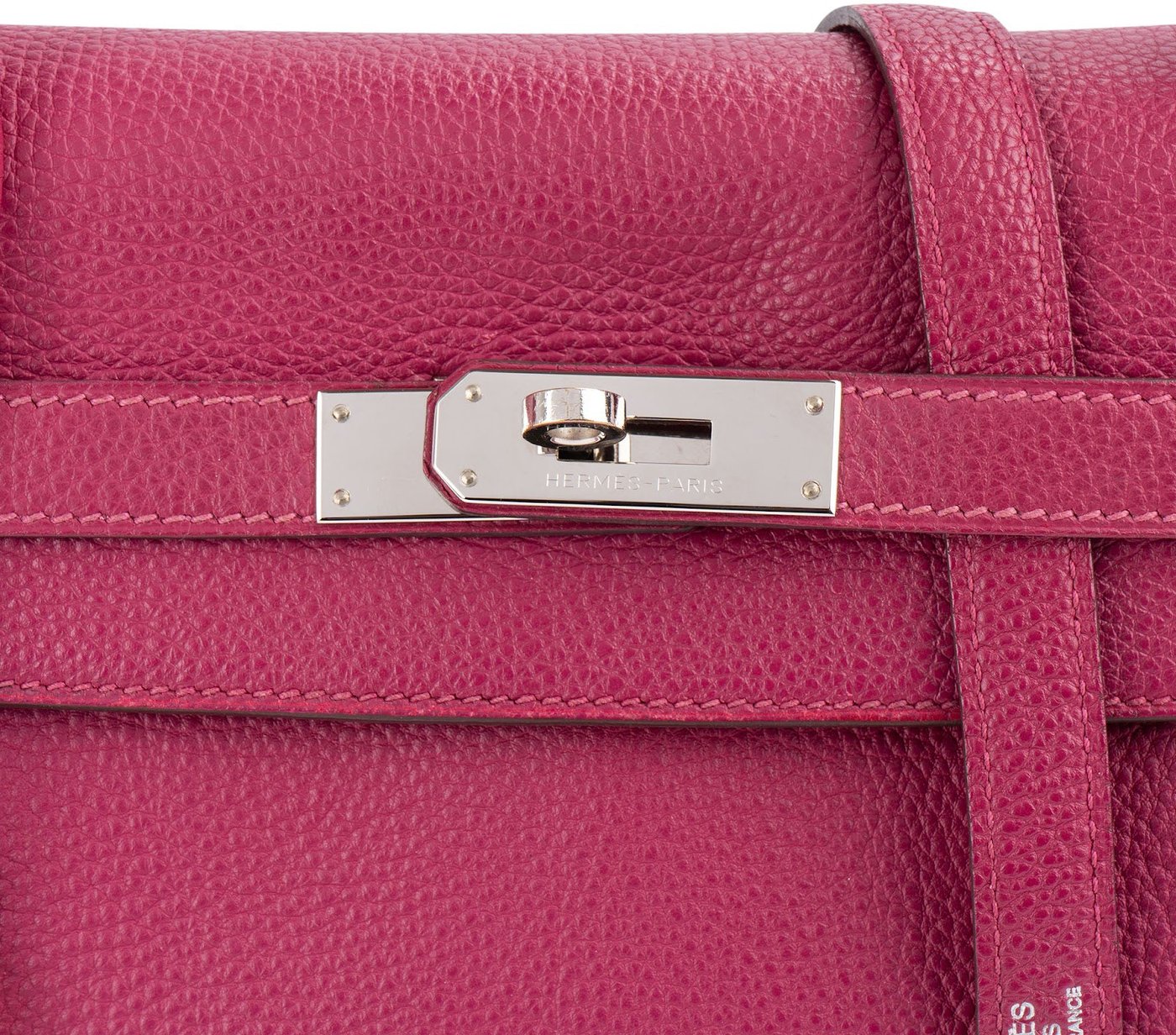 Hermès Tosca Clemence Leather Palladium Kelly 32 Handbag
