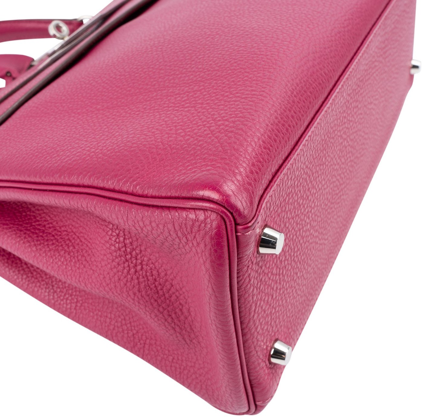 Hermès Tosca Clemence Leather Palladium Kelly 32 Handbag