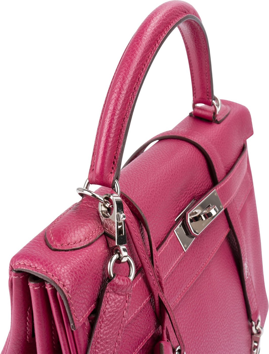 Hermès Tosca Clemence Leather Palladium Kelly 32 Handbag
