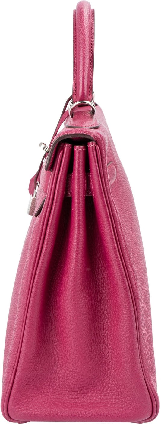 Hermès Tosca Clemence Leather Palladium Kelly 32 Handbag