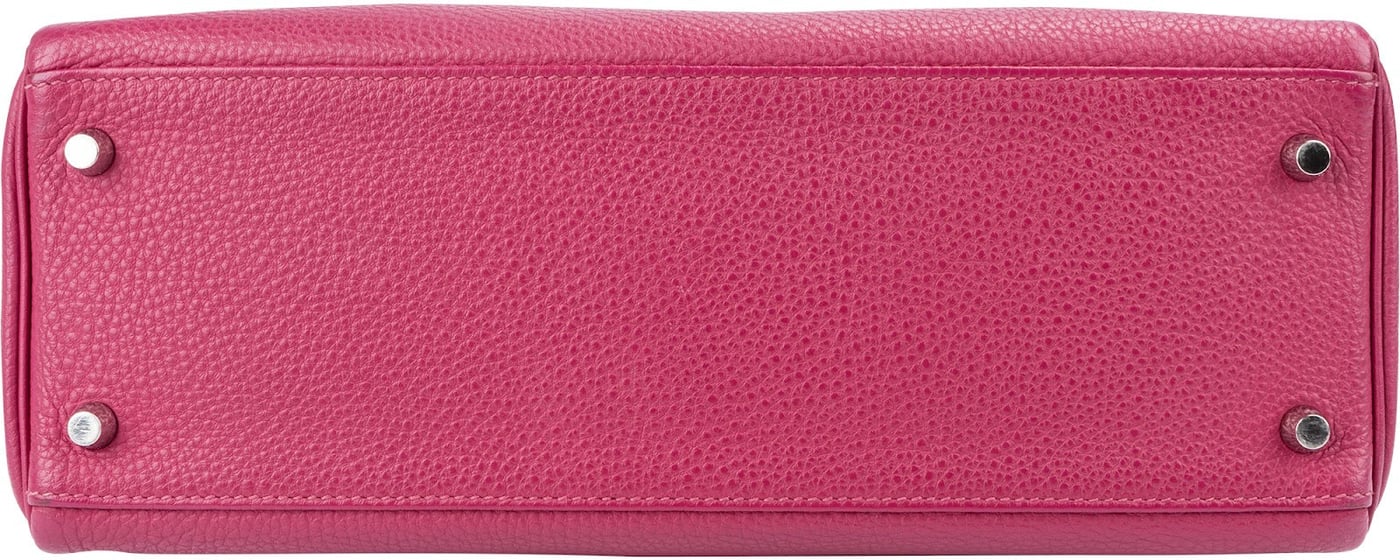 Hermès Tosca Clemence Leather Palladium Kelly 32 Handbag
