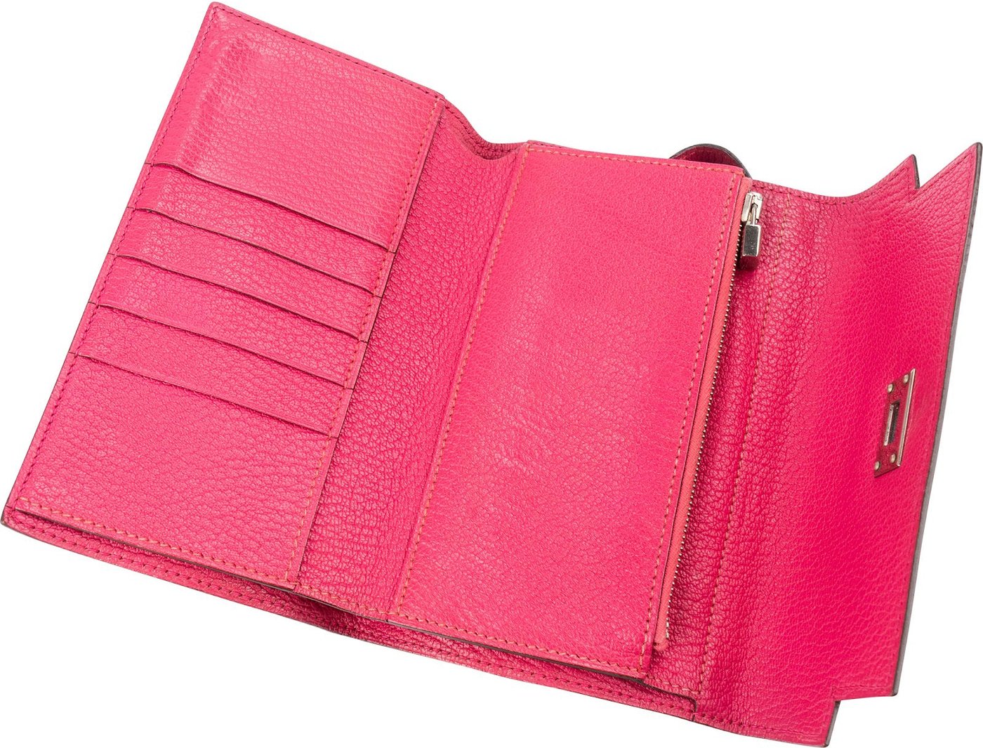 Hermès Pink Togo Leather Kelly 15 Wallet
