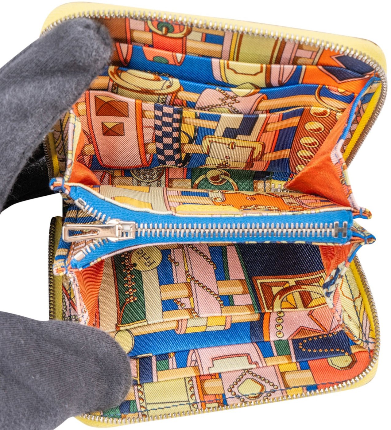 Hermès Yellow Epsom Leather Silk'in Azap Compact Wallet