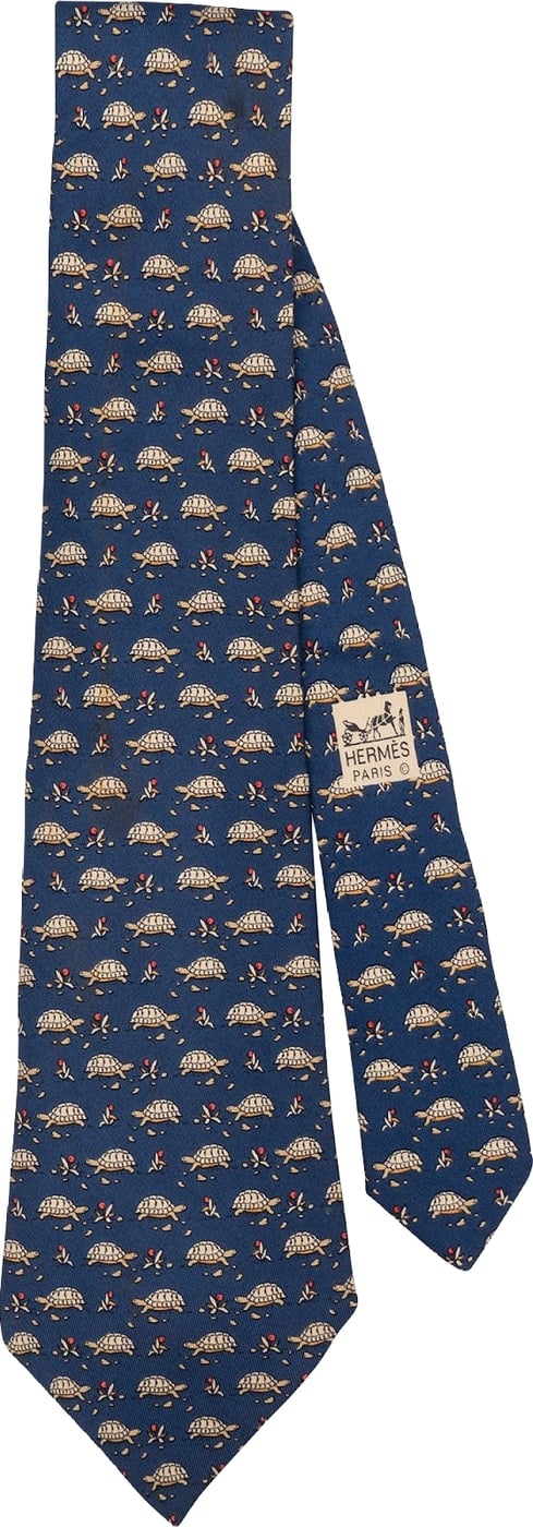 Hermès Turtle Print Silk Tie Krawatte
