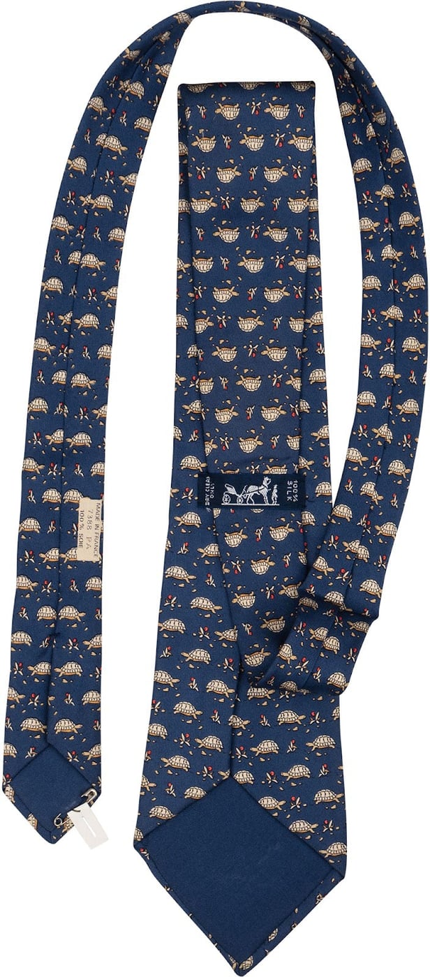 Hermès Turtle Print Silk Tie Krawatte