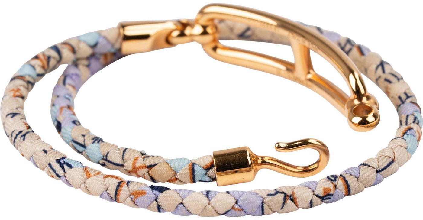 Hermès Tressè Multicolor Cotton Roulis Double Tour Bracelet