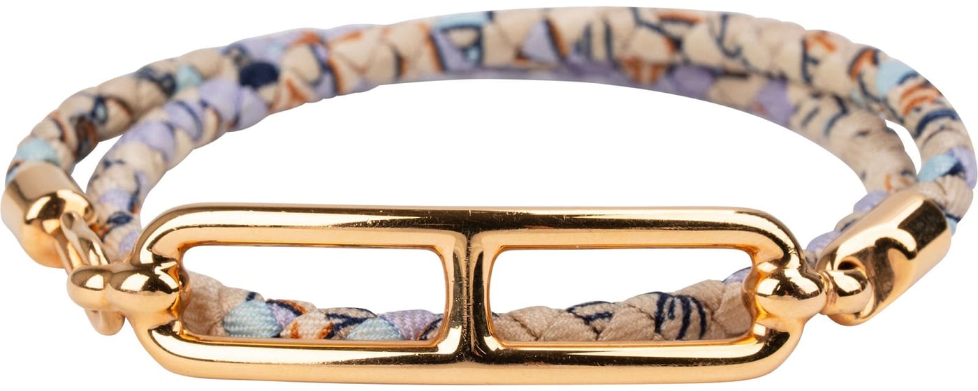 Hermès Tressè Multicolor Cotton Roulis Double Tour Bracelet
