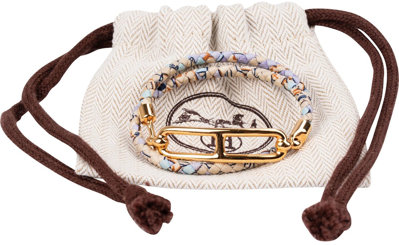 Hermès Tressè Multicolor Cotton Roulis Double Tour Bracelet